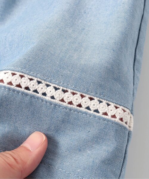 BREEZE(ブリーズ)の「袖フリル刺繍ワンピース(ワンピース・キッズ・ブルー/オフホワイト・130/140/90/100/110/120)」の3枚目の写真