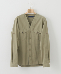 LARDINI（ラルディーニ）の「【LARDINI / ラルディーニ】シアサッカー ノーカラー シャツブルゾン（シャツ/ブラウス・メンズ）」