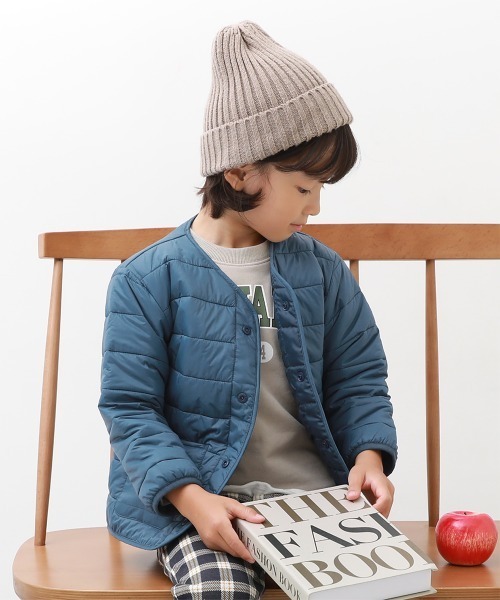 devirock(デビロック)の「洗える ボタン開き中綿ジャケット【インナーダウン】(ダウンジャケット/コート・キッズ・ライトブラウン/ブルー系その他/ピンクベージュ/ダークオリーブ/ブラック・150cm/100cm/130cm/120cm/160cm/140cm/110cm)」の4枚目の写真