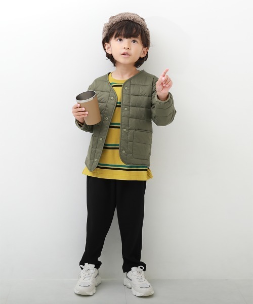 devirock(デビロック)の「洗える ボタン開き中綿ジャケット【インナーダウン】(ダウンジャケット/コート・キッズ・ライトブラウン/ブルー系その他/ピンクベージュ/ダークオリーブ/ブラック・150cm/100cm/130cm/120cm/160cm/140cm/110cm)」の8枚目の写真