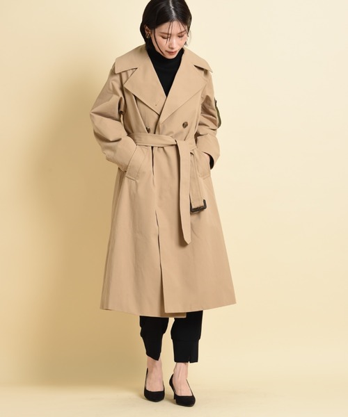 blanc basque(ブランバスク)の「【BLANC basque】綿ギャバ*デニムトレンチコート(トレンチコート・レディース・カーキ/ベージュ・FREE)」の11枚目の写真