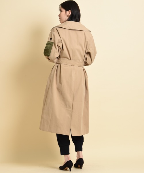 blanc basque(ブランバスク)の「【BLANC basque】綿ギャバ*デニムトレンチコート(トレンチコート・レディース・カーキ/ベージュ・FREE)」の14枚目の写真