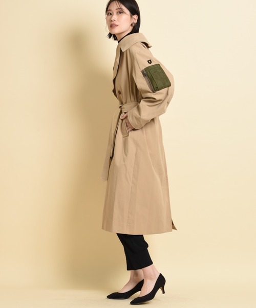 blanc basque(ブランバスク)の「【BLANC basque】綿ギャバ*デニムトレンチコート(トレンチコート・レディース・カーキ/ベージュ・FREE)」の15枚目の写真