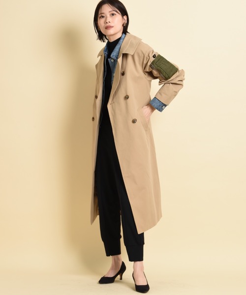 blanc basque(ブランバスク)の「【BLANC basque】綿ギャバ*デニムトレンチコート(トレンチコート・レディース・カーキ/ベージュ・FREE)」の8枚目の写真