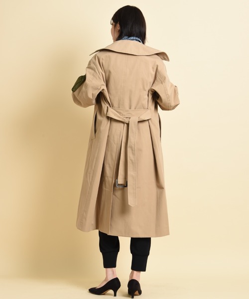 blanc basque(ブランバスク)の「【BLANC basque】綿ギャバ*デニムトレンチコート(トレンチコート・レディース・カーキ/ベージュ・FREE)」の9枚目の写真
