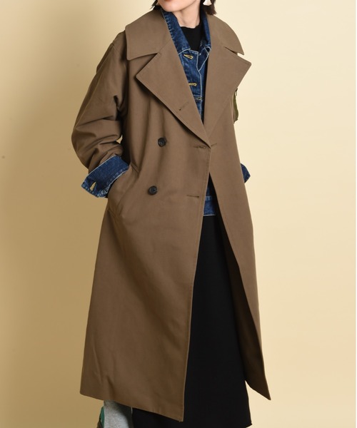 blanc basque(ブランバスク)の「【BLANC basque】綿ギャバ*デニムトレンチコート(トレンチコート・レディース・カーキ/ベージュ・FREE)」の16枚目の写真