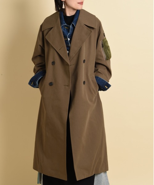 blanc basque(ブランバスク)の「【BLANC basque】綿ギャバ*デニムトレンチコート(トレンチコート・レディース・カーキ/ベージュ・FREE)」の18枚目の写真