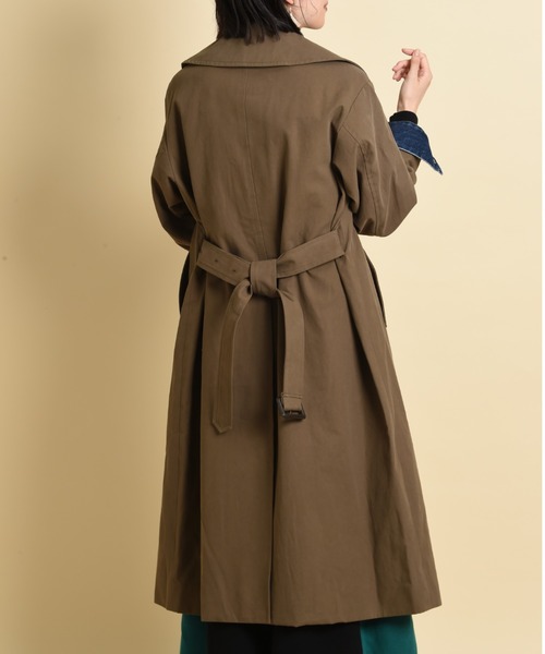 blanc basque(ブランバスク)の「【BLANC basque】綿ギャバ*デニムトレンチコート(トレンチコート・レディース・カーキ/ベージュ・FREE)」の20枚目の写真