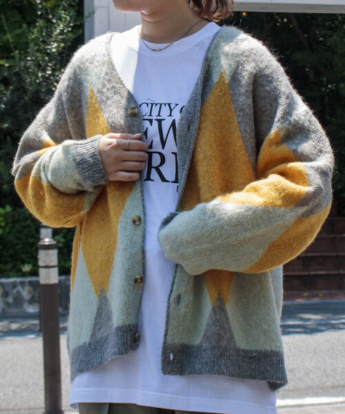 GLOSTER(グロスター)の「【GLOSTER/グロスター】モヘヤミックスカーディガン グラデーション/レオパード/フラッグチェック/アーガイル(カーディガン/ボレロ・メンズ・レッド系その他/パープル系その他/ベージュ系その他/グレー系その他/ブラック系その他/グリーン系その他・S/M/L)」の19枚目の写真