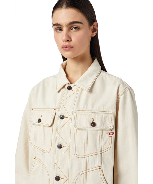 DIESEL（ディーゼル）の「レディース オフホワイト デニムジャケット（デニムジャケット・レディース・ホワイト・SMALL/MEDIUM/LARGE/X-SMALL）」の5枚目の写真