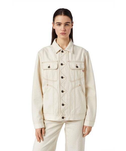 DIESEL（ディーゼル）の「レディース オフホワイト デニムジャケット（デニムジャケット・レディース・ホワイト・SMALL/MEDIUM/LARGE/X-SMALL）」の8枚目の写真