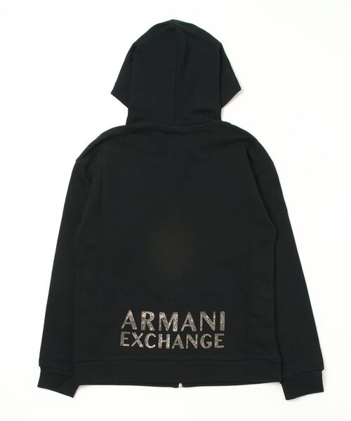 ARMANI EXCHANGE（アルマーニエクスチェンジ）の「【A|X アルマーニ エクスチェンジ】ゴールドロゴ　ジップアップスウェットパーカー（スウェット・レディース・ホワイト/ブラック・MEDIUM/SMALL/X-SMALL/LARGE）」の5枚目の写真