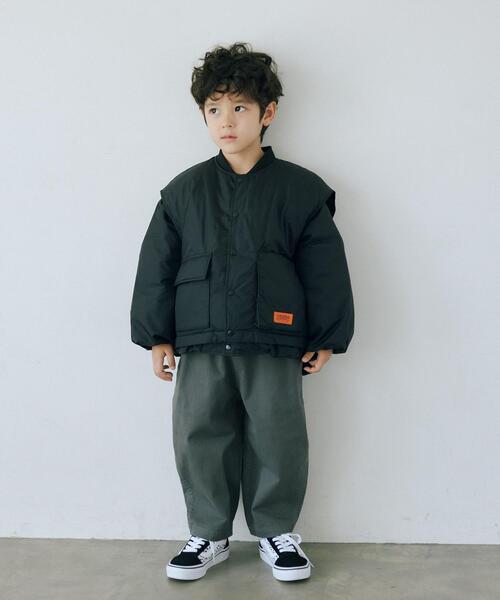 UNIVERSAL OVERALL（ユニバーサルオーバーオール）の「【別注】＜UNIVERSAL OVERALL＞ビッグポケット オーバーベスト 100-130cm（ベスト・キッズ・カーキ/ブラック・S(120-130cm)/XS(100-110cm)）」の18枚目の写真