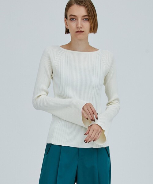 CITY TOKYO（シティトウキョウ）の「2WAYリブニットトップス（ニット/セーター・レディース・ホワイト/ブラック/ピンク/ブルー・FREE）」の6枚目の写真