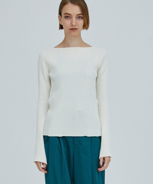 CITY TOKYO（シティトウキョウ）の「2WAYリブニットトップス（ニット/セーター・レディース・ホワイト/ブラック/ピンク/ブルー・FREE）」の9枚目の写真