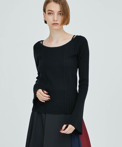 CITY TOKYO（シティトウキョウ）の「2WAYリブニットトップス（ニット/セーター・レディース・ホワイト/ブラック/ピンク/ブルー・FREE）」の16枚目の写真