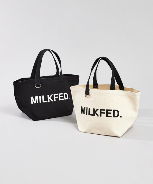 MILKFED.（ミルクフェド）の「MILKFED.  WIDE LUNCH TOTE O（トートバッグ・レディース・ホワイト/ブラック・ONE SIZE）」の3枚目の写真