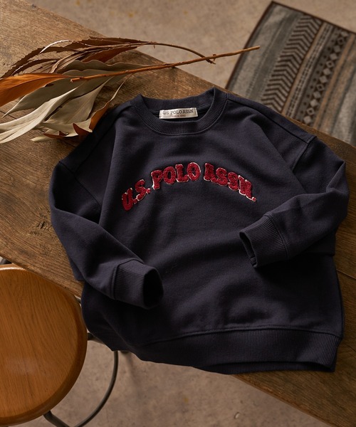 U.S. POLO ASSN.（ユーエスポロアッスン）の「【KIDS】【U.S. POLO ASSN/ユーエスポロアッスン】サガラ刺繍クルーネックスウェット（スウェット・キッズ・ネイビー/グレー・100/140/150/120）」の3枚目の写真