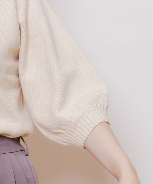flower（フラワー）の「レディハーフニット（ニット/セーター・レディース・ベージュ/アイボリー・FREE）」の17枚目の写真