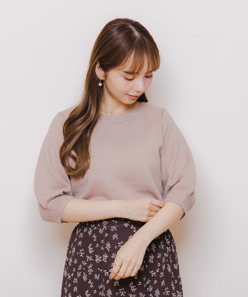 flower（フラワー）の「レディハーフニット（ニット/セーター・レディース・ベージュ/アイボリー・FREE）」の9枚目の写真