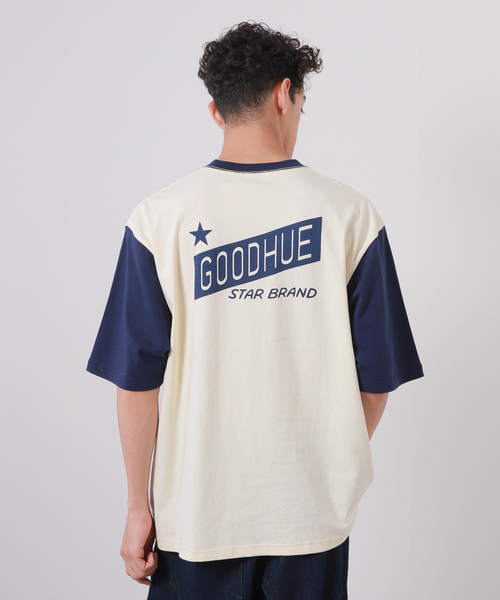 JOURNAL STANDARD(ジャーナルスタンダード)の「【GOODHUE/グッドヒュー×JOURNAL STANDARD】ロゴ Tシャツ(Tシャツ/カットソー・メンズ・グリーン/ホワイト系その他/ホワイト/ネイビー・LARGE/MEDIUM)」の4枚目の写真