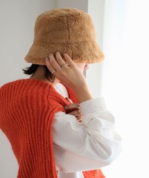 フェイクファーバケットハット