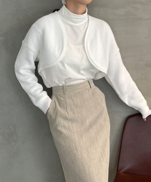 ALAND（エーランド）の「3.3 Field Trip／BOLERO KNITカーディガン　2164227（カーディガン/ボレロ・レディース・ブラック/パープル/レッド/ホワイト・FREE）」の2枚目の写真