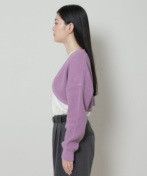 ALAND（エーランド）の「3.3 Field Trip／BOLERO KNITカーディガン　2164227（カーディガン/ボレロ・レディース・ブラック/パープル/レッド/ホワイト・FREE）」の7枚目の写真