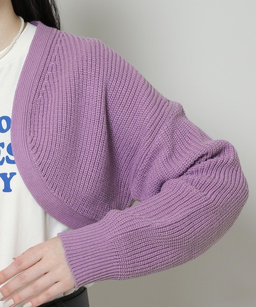 ALAND（エーランド）の「3.3 Field Trip／BOLERO KNITカーディガン　2164227（カーディガン/ボレロ・レディース・ブラック/パープル/レッド/ホワイト・FREE）」の21枚目の写真