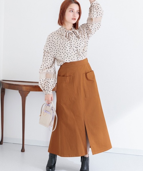 Paradise Picnic（パラダイスピクニック）の「Lallia mu 2WAYドットボウタイブラウス（シャツ/ブラウス・レディース・ブラック/ベージュ・FREE）」の10枚目の写真
