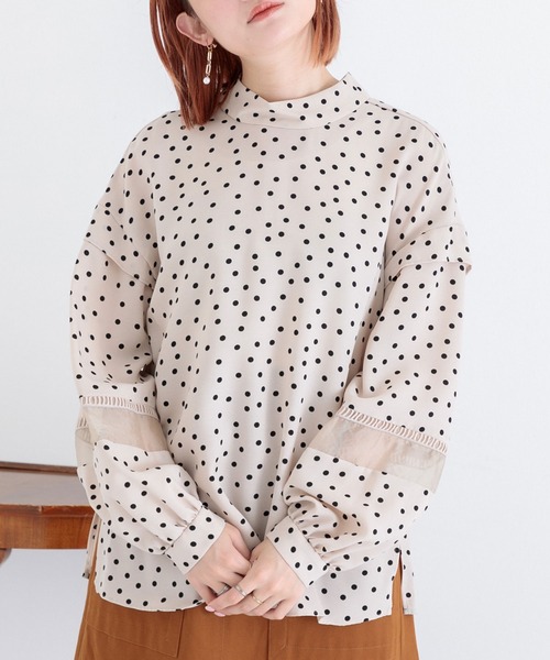 Paradise Picnic（パラダイスピクニック）の「Lallia mu 2WAYドットボウタイブラウス（シャツ/ブラウス・レディース・ブラック/ベージュ・FREE）」の12枚目の写真