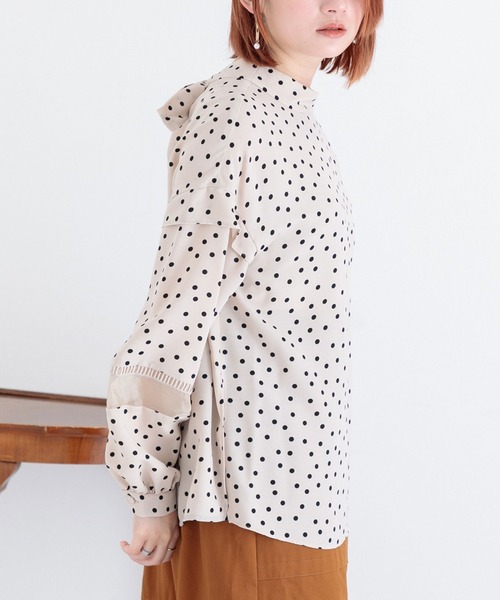 Paradise Picnic（パラダイスピクニック）の「Lallia mu 2WAYドットボウタイブラウス（シャツ/ブラウス・レディース・ブラック/ベージュ・FREE）」の6枚目の写真