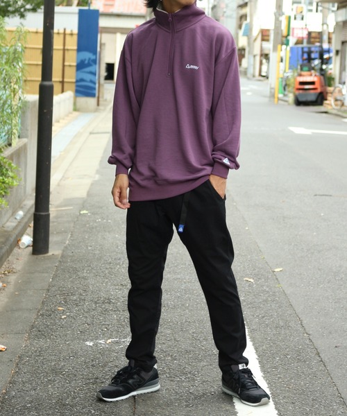 セール】【GERRY/ジェリー】ロゴ刺繍 TC裏毛 ハーフジップ プル