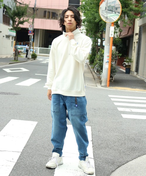 GERRY(ジェリー)の「【GERRY/ジェリー】ロゴ刺繍 TC裏毛 ハーフジップ プルオーバー スウェット(スウェット・メンズ・ホワイト/ダークグリーン/パープル/杢グレー/ホワイト系その他/ダークグレー・LL/M/L)」の10枚目の写真