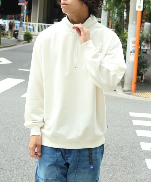 GERRY(ジェリー)の「【GERRY/ジェリー】ロゴ刺繍 TC裏毛 ハーフジップ プルオーバー スウェット(スウェット・メンズ・ホワイト/ダークグリーン/パープル/杢グレー/ホワイト系その他/ダークグレー・LL/M/L)」の9枚目の写真