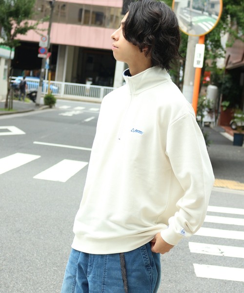 GERRY(ジェリー)の「【GERRY/ジェリー】ロゴ刺繍 TC裏毛 ハーフジップ プルオーバー スウェット(スウェット・メンズ・ホワイト/ダークグリーン/パープル/杢グレー/ホワイト系その他/ダークグレー・LL/M/L)」の7枚目の写真