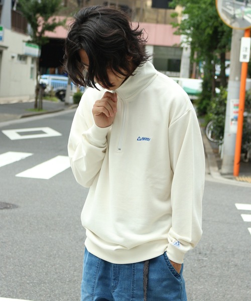 GERRY(ジェリー)の「【GERRY/ジェリー】ロゴ刺繍 TC裏毛 ハーフジップ プルオーバー スウェット(スウェット・メンズ・ホワイト/ダークグリーン/パープル/杢グレー/ホワイト系その他/ダークグレー・LL/M/L)」の8枚目の写真