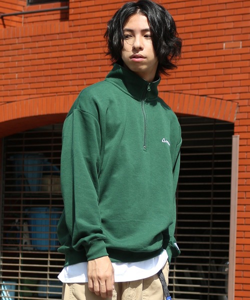 GERRY(ジェリー)の「【GERRY/ジェリー】ロゴ刺繍 TC裏毛 ハーフジップ プルオーバー スウェット(スウェット・メンズ・ホワイト/ダークグリーン/パープル/杢グレー/ホワイト系その他/ダークグレー・LL/M/L)」の17枚目の写真