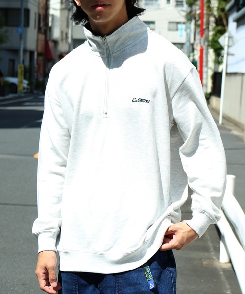 GERRY(ジェリー)の「【GERRY/ジェリー】ロゴ刺繍 TC裏毛 ハーフジップ プルオーバー スウェット(スウェット・メンズ・ホワイト/ダークグリーン/パープル/杢グレー/ホワイト系その他/ダークグレー・LL/M/L)」の14枚目の写真