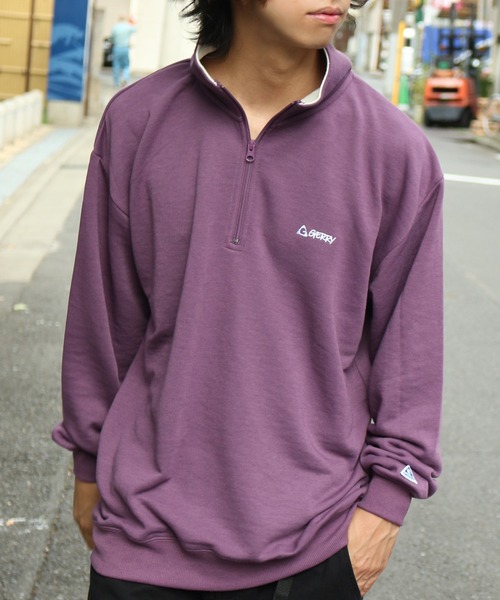 GERRY(ジェリー)の「【GERRY/ジェリー】ロゴ刺繍 TC裏毛 ハーフジップ プルオーバー スウェット(スウェット・メンズ・ホワイト/ダークグリーン/パープル/杢グレー/ホワイト系その他/ダークグレー・LL/M/L)」の22枚目の写真