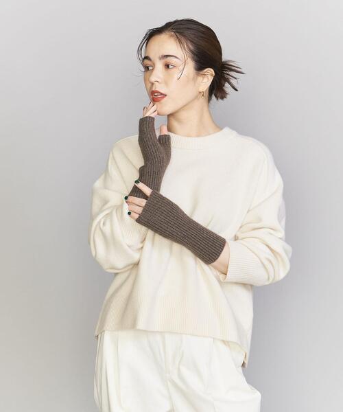 BEAUTY&YOUTH UNITED ARROWS(ビューティーアンドユースユナイテッドアローズ)の「ウールカシミヤ リブ フィンガーレス グローブ(手袋・レディース・オフホワイト/コバルトブルー/ライトグレー/ダークブラウン・FREE)」の8枚目の写真