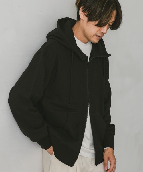 URBAN RESEARCH DOORS(アーバンリサーチドアーズ)の「裏毛 ZIP フーディー(パーカー・メンズ・ブラック/グレー/グリーン・MEDIUM/LARGE)」の5枚目の写真