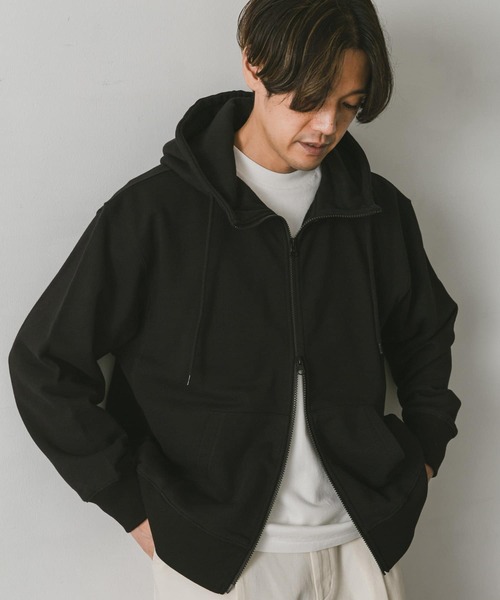 URBAN RESEARCH DOORS(アーバンリサーチドアーズ)の「裏毛 ZIP フーディー(パーカー・メンズ・ブラック/グレー/グリーン・MEDIUM/LARGE)」の6枚目の写真