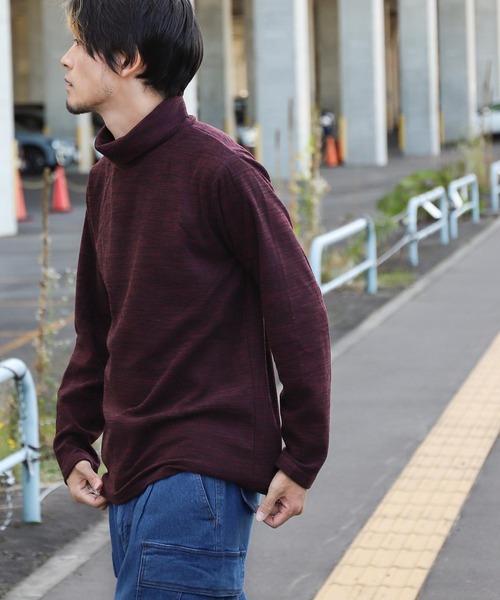 ZIP FIVE(ジップファイブ)の「カチオン染めマイクロフリース タートルネック長袖Tシャツ(Tシャツ/カットソー・メンズ・チャコール/ネイビー/カーキ/ワイン・X-LARGE/LARGE/MEDIUM)」の4枚目の写真