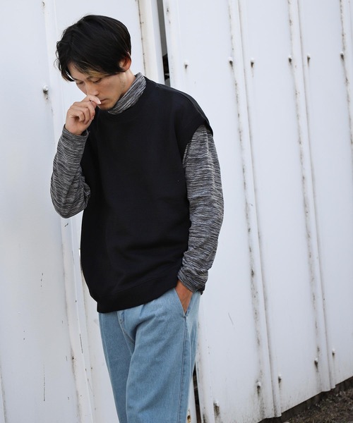 ZIP FIVE(ジップファイブ)の「カチオン染めマイクロフリース タートルネック長袖Tシャツ(Tシャツ/カットソー・メンズ・チャコール/ネイビー/カーキ/ワイン・X-LARGE/LARGE/MEDIUM)」の21枚目の写真