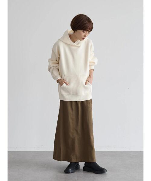 rem closet（レムクローゼット）の「ラグジャガード切替えニットパーカー（ニット/セーター・レディース・アイボリー/グレイッシュベージュ/ブラック・FREE）」の20枚目の写真