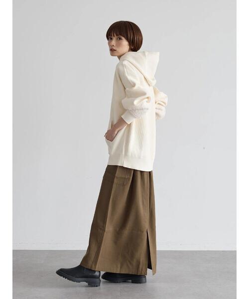 rem closet（レムクローゼット）の「ラグジャガード切替えニットパーカー（ニット/セーター・レディース・アイボリー/グレイッシュベージュ/ブラック・FREE）」の22枚目の写真