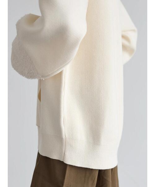 rem closet（レムクローゼット）の「ラグジャガード切替えニットパーカー（ニット/セーター・レディース・アイボリー/グレイッシュベージュ/ブラック・FREE）」の15枚目の写真