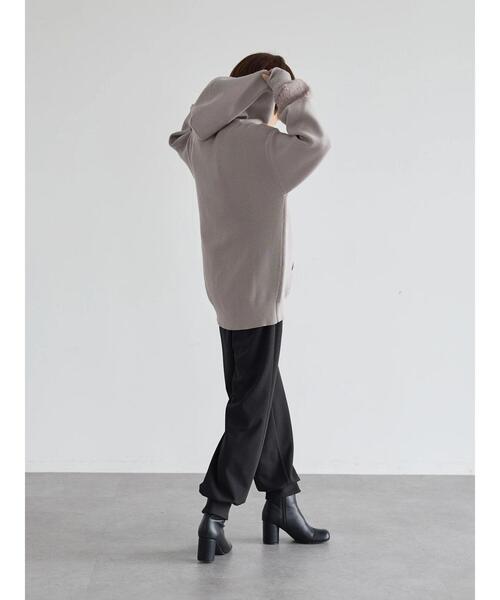 rem closet（レムクローゼット）の「ラグジャガード切替えニットパーカー（ニット/セーター・レディース・アイボリー/グレイッシュベージュ/ブラック・FREE）」の5枚目の写真