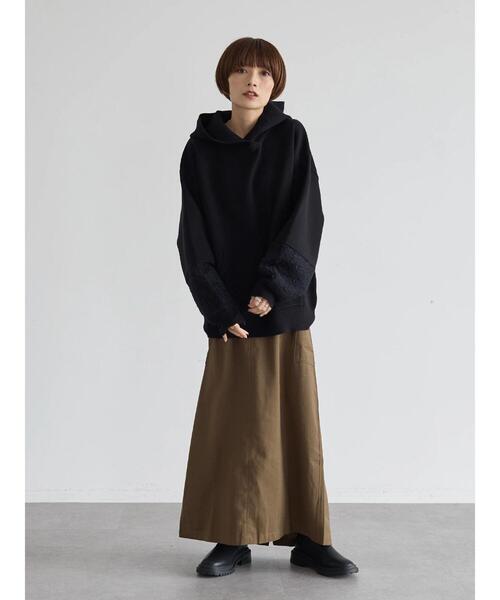 rem closet（レムクローゼット）の「ラグジャガード切替えニットパーカー（ニット/セーター・レディース・アイボリー/グレイッシュベージュ/ブラック・FREE）」の8枚目の写真